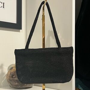 The Sak Elegant Black Woven Small Handbag Y2K Shoulder Bag Evening